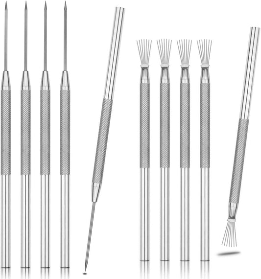 BILLIOTEAM 10 Pcs Clay Needle and Pottery Feather Wire Texture Tools for Ceramics Claywork, Ideal for Sculpture Detail Texturing and Modeling