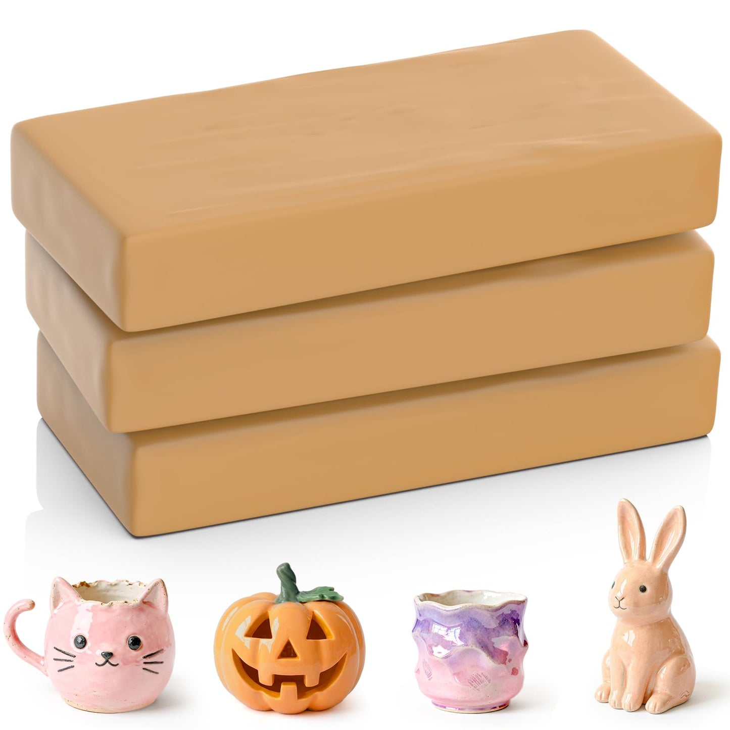 Aujazyble Premium Air Dry Clay for Kids - 3.3lbs Natural White Modeling Pottery Clay for Wheel, Arts & Crafts Supplies for School Classrooms, Craft Gifts for Kids Beginners and Advanced Sculptors