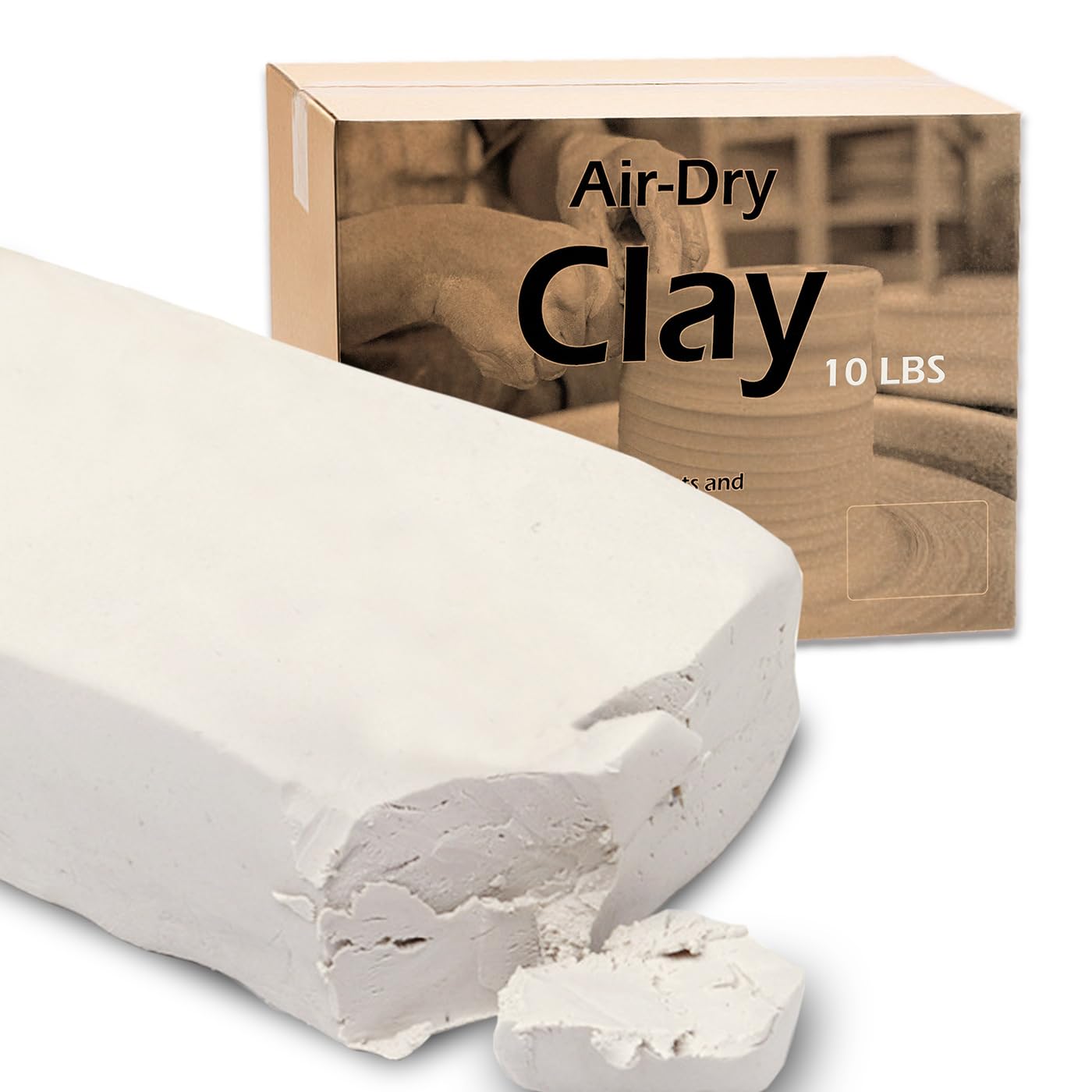ReArt Air Dry Modeling Clay, for Sculpting, Wheel Throwing, Hand Building, All-Purpose Modeling Clay 10lbs for Sculpting (White)