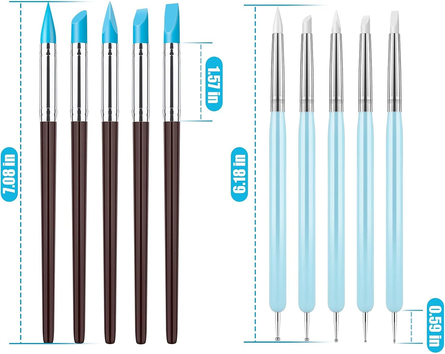 Clatoon 10Pcs Silicone Clay Sculpting Tool, Modeling Dotting Tool