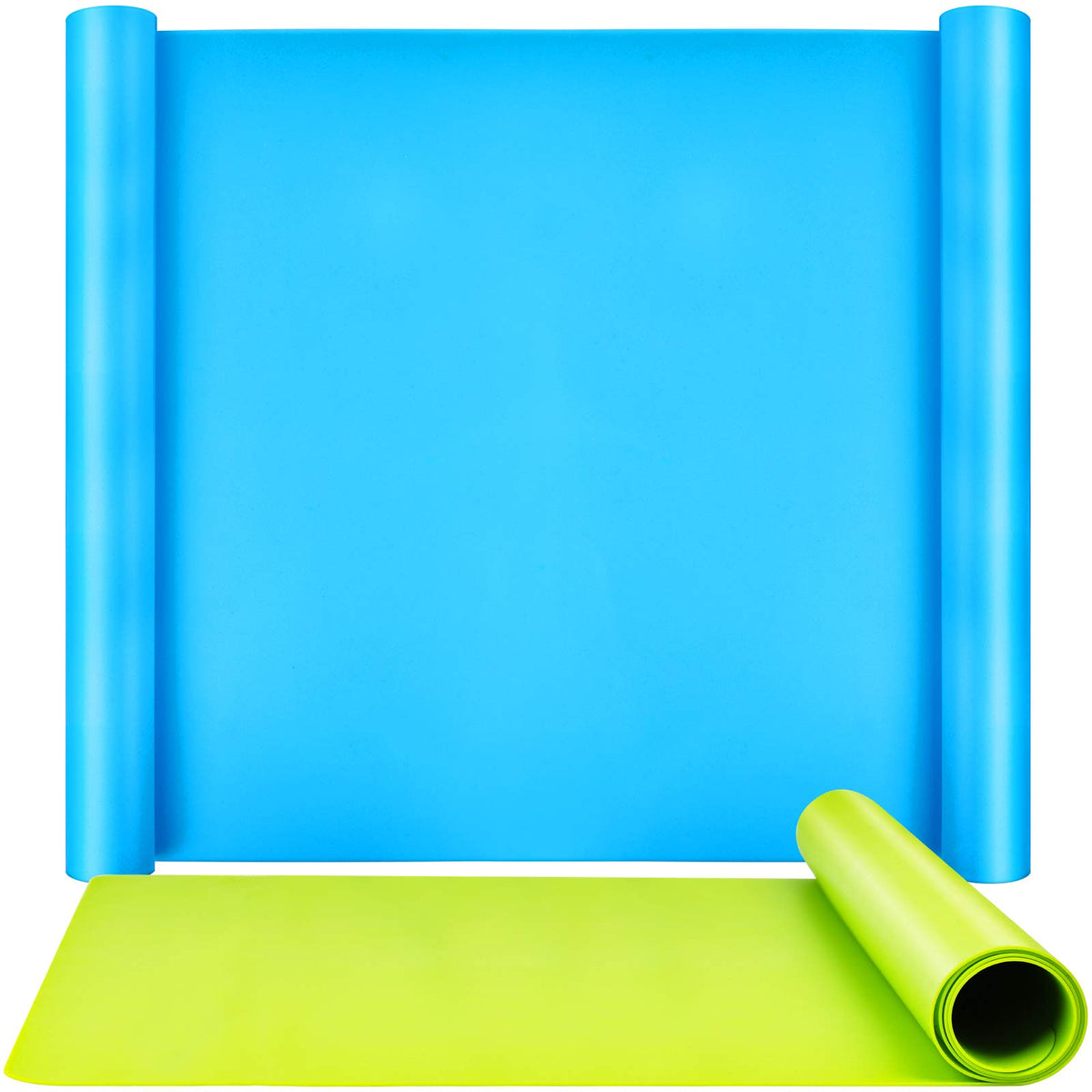 LEOBRO Silicone Mat for Resin Molds, 2 PCS 15.7" x 11.7" Playdough Mat, Silicone Mats for Crafts, Jewelry Resin Molds Mats, for Clay, Paint, Blue & Rose Red