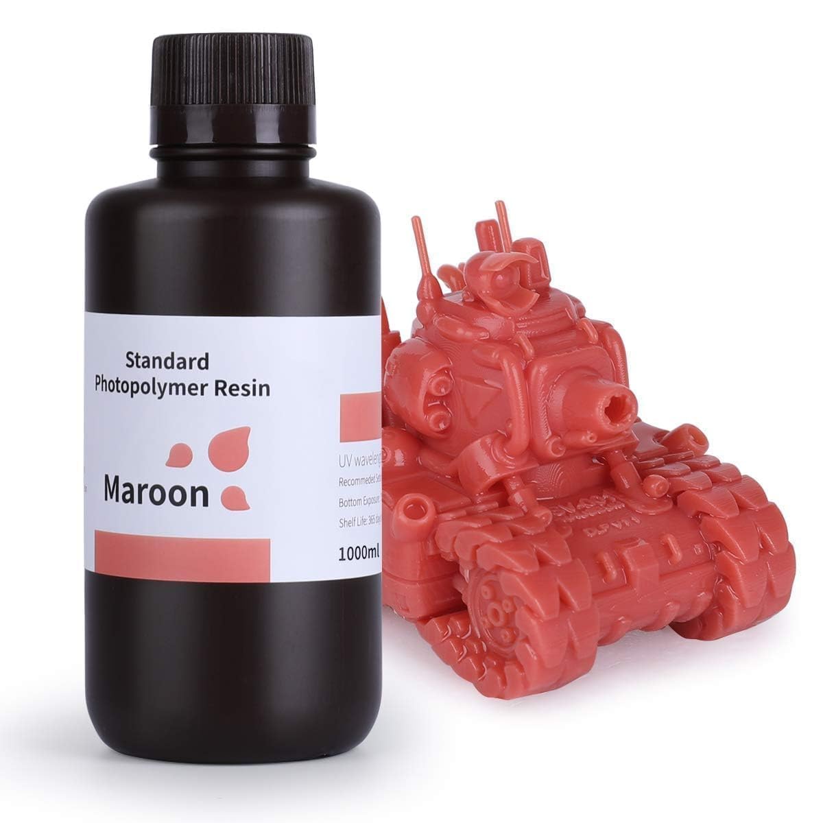 ELEGOO 8K Standard Photopolymer 3D Printer Resin Red Clay 1000g