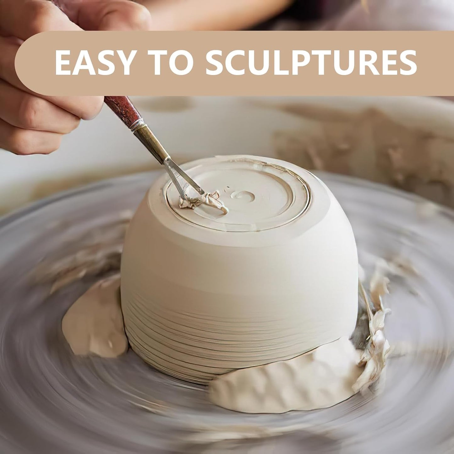 VIBRATITE 10LB Air Dry Clay, White Modeling Clay for Pottery & Sculpting