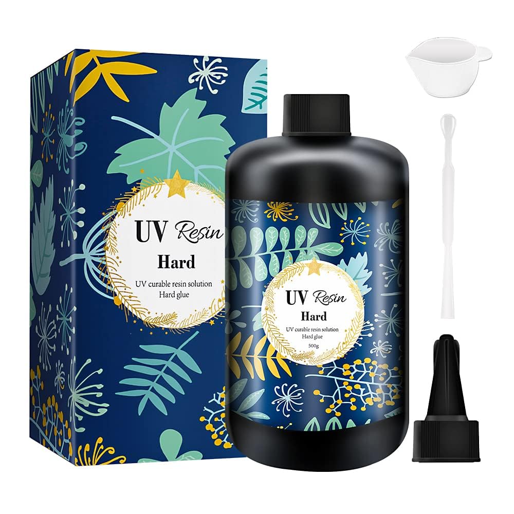 Crystal Clear Hard UV Resin Upgraded Formula Ultraviolet Fast Curing for Jewelry Making Craft Decoration, Hard Transparent Glue Solar Cure Sunlight Activated Resin (100g)