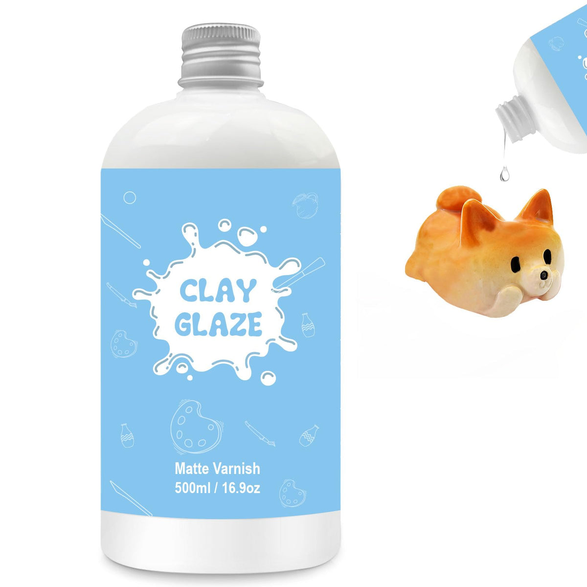 100ml Air Dry Clay Glaze, Protect Clay Surfaces,Delivers Gloss Glaze Effect