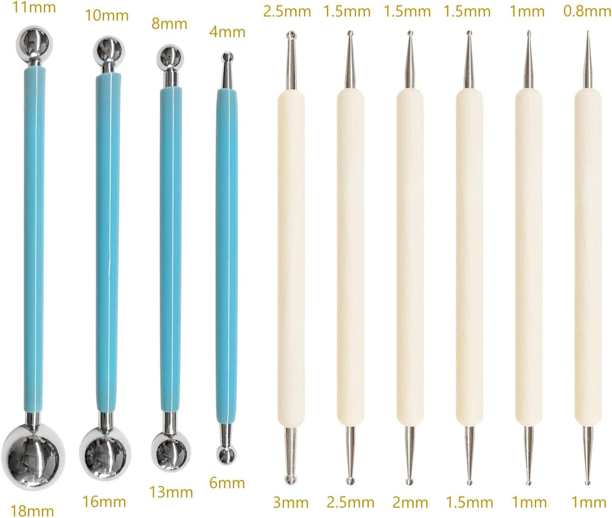 10Pcs Dotting Tools, Ball End Dot Art Tools for Rock Painting, Pottery Clay Modeling Embossing Art Mandala