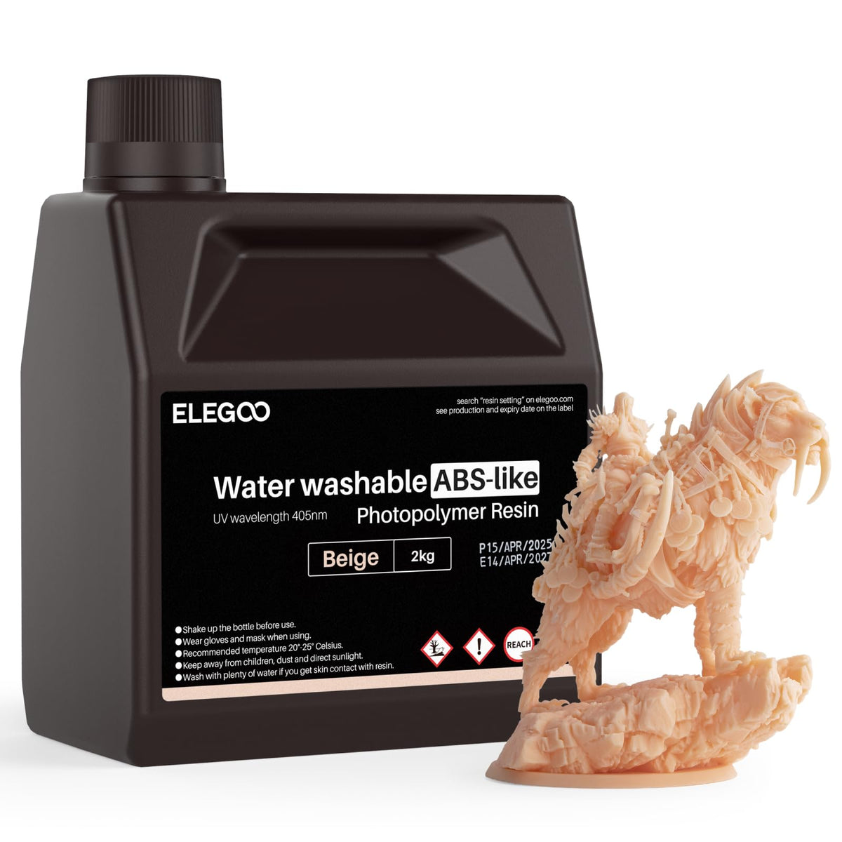 ELEGOO 8K Water Washable ABS-Like Resin Red Clay 2000g
