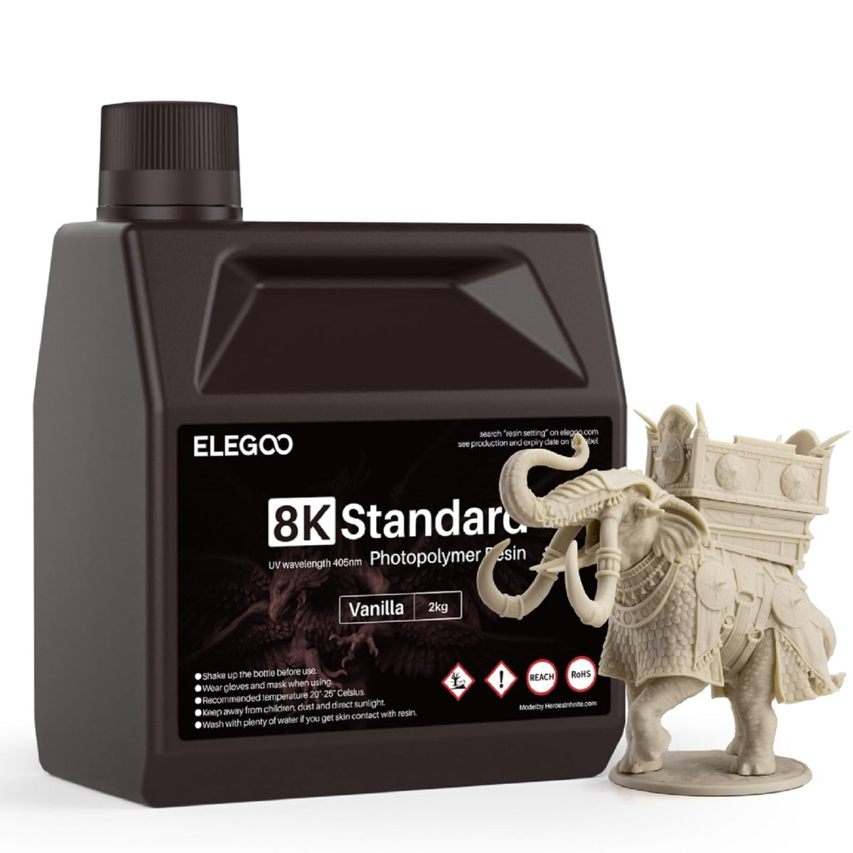 ELEGOO 8K Standard Photopolymer 3D Printer Resin Red Clay 1000g