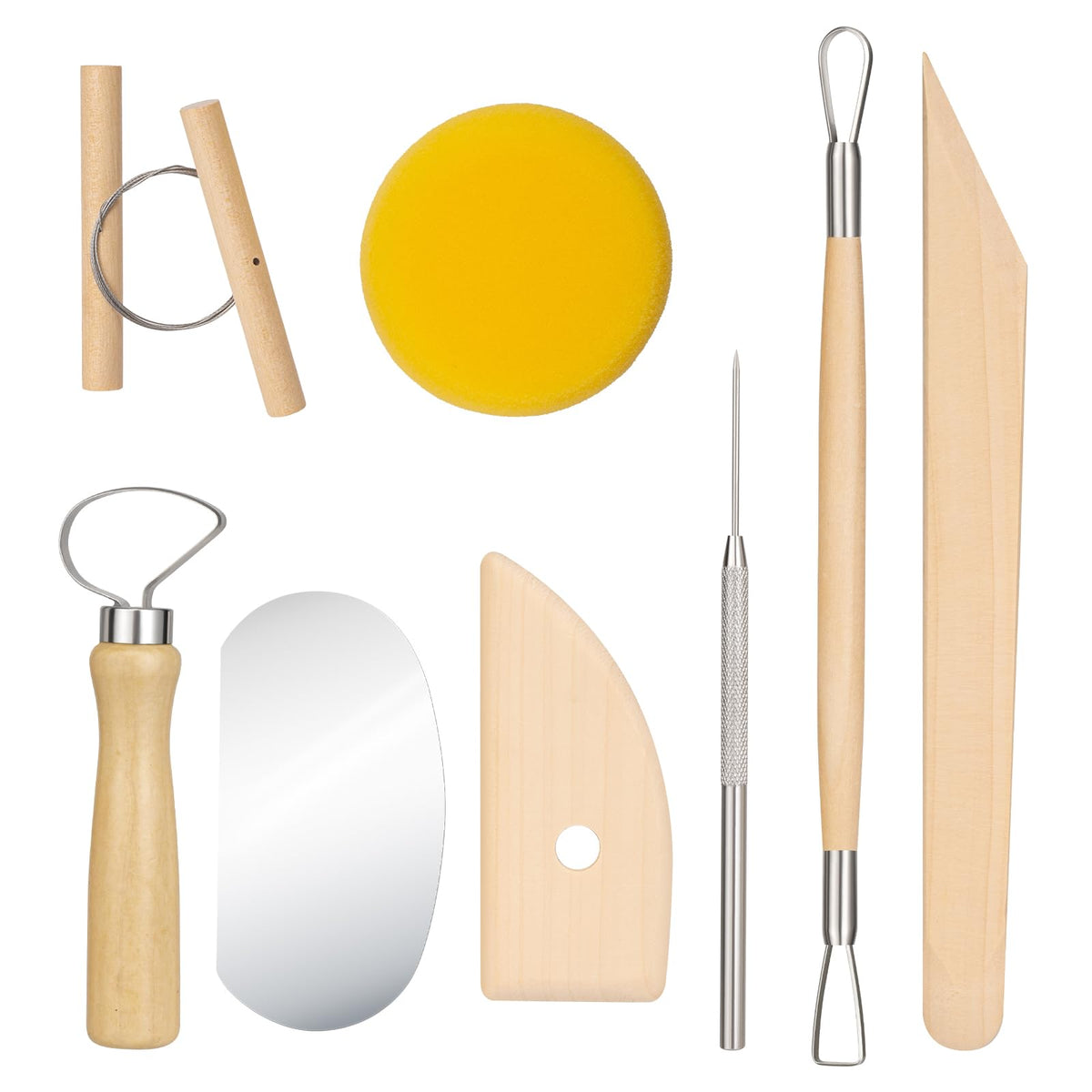 Amrules 43 Pcs Polymer Clay Sculpting Tools Kit for Adults, Light Yellow