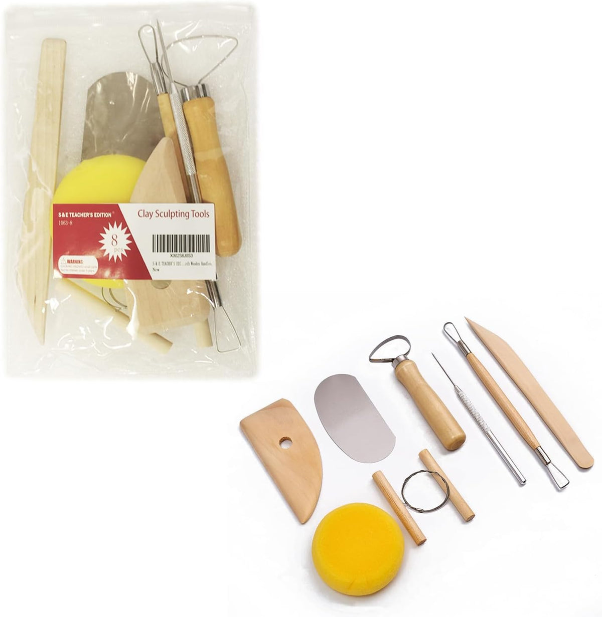 S & E TEACHER'S EDITION 8 Pcs Pottery & Clay Sculpting Tools