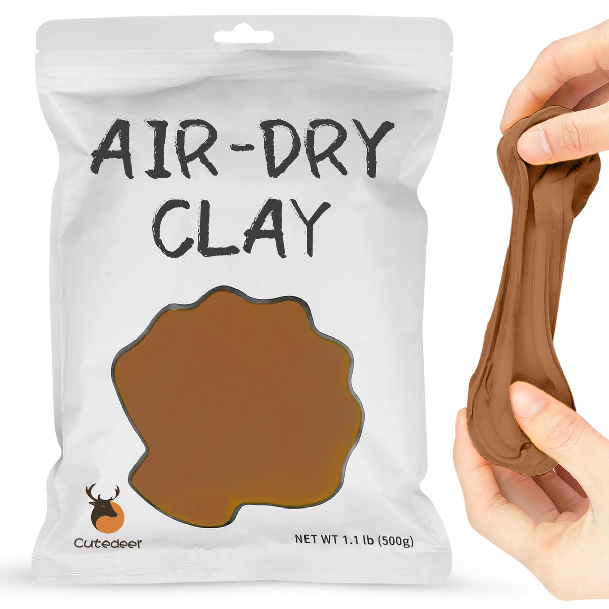 Cutedeer White Air Dry Clay, 1.1lb Foam Modeling Clay, Soft Squishy Molding for Kids Adults, Arts & Crafts Project Slime Supplies(1.1lb - 1 Pack, White)