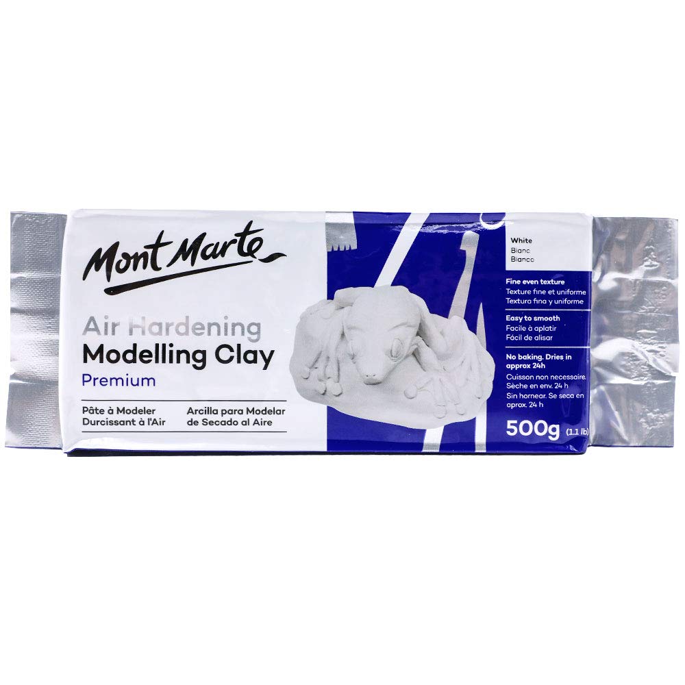 Mont Marte Grey Air Hardening Modeling Clay, 500g (1.1lb). Dries in Approximately 24 Hours. Suitable for Sculptors and Modelers of All Skill Levels.