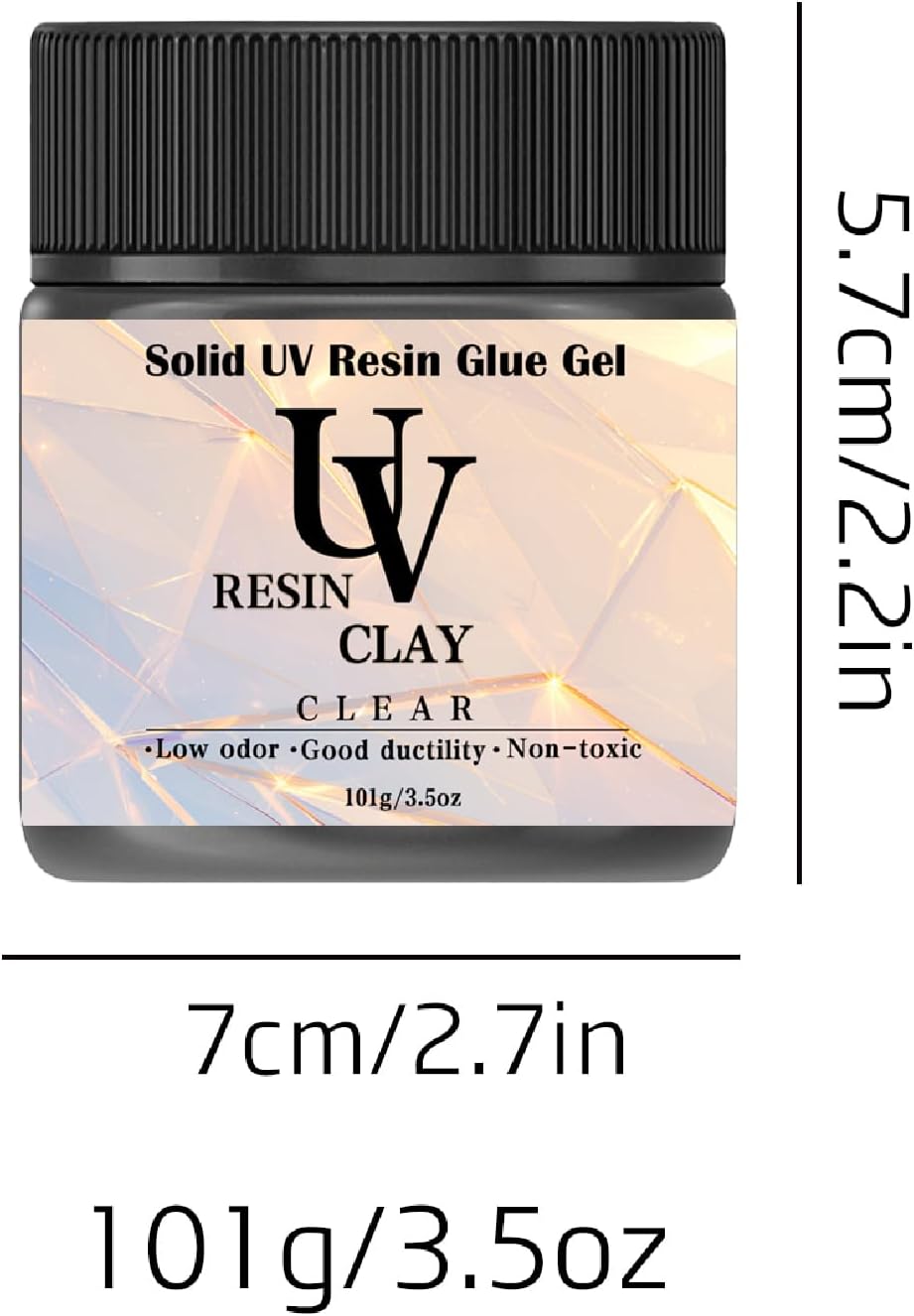 UV Clay Clear Polymer Resin for 3D Crafts, DIY Jewelry Making, Silicone Molds, UV Curing, Crystal Clear Casting, Miniature Art, and Handmade Resin Projects (3.5oz)