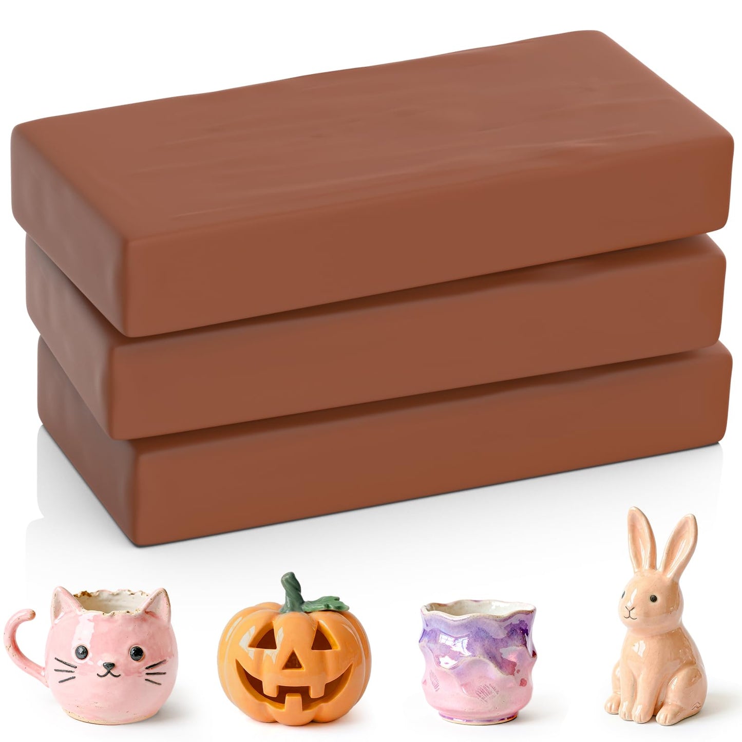 Aujazyble Premium Air Dry Clay for Kids - 3.3lbs Natural White Modeling Pottery Clay for Wheel, Arts & Crafts Supplies for School Classrooms, Craft Gifts for Kids Beginners and Advanced Sculptors