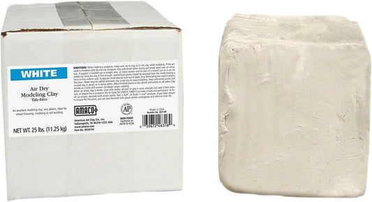 AMACO AMA46318R Air Dry Clay, 25 lbs. , White (Color may vary)