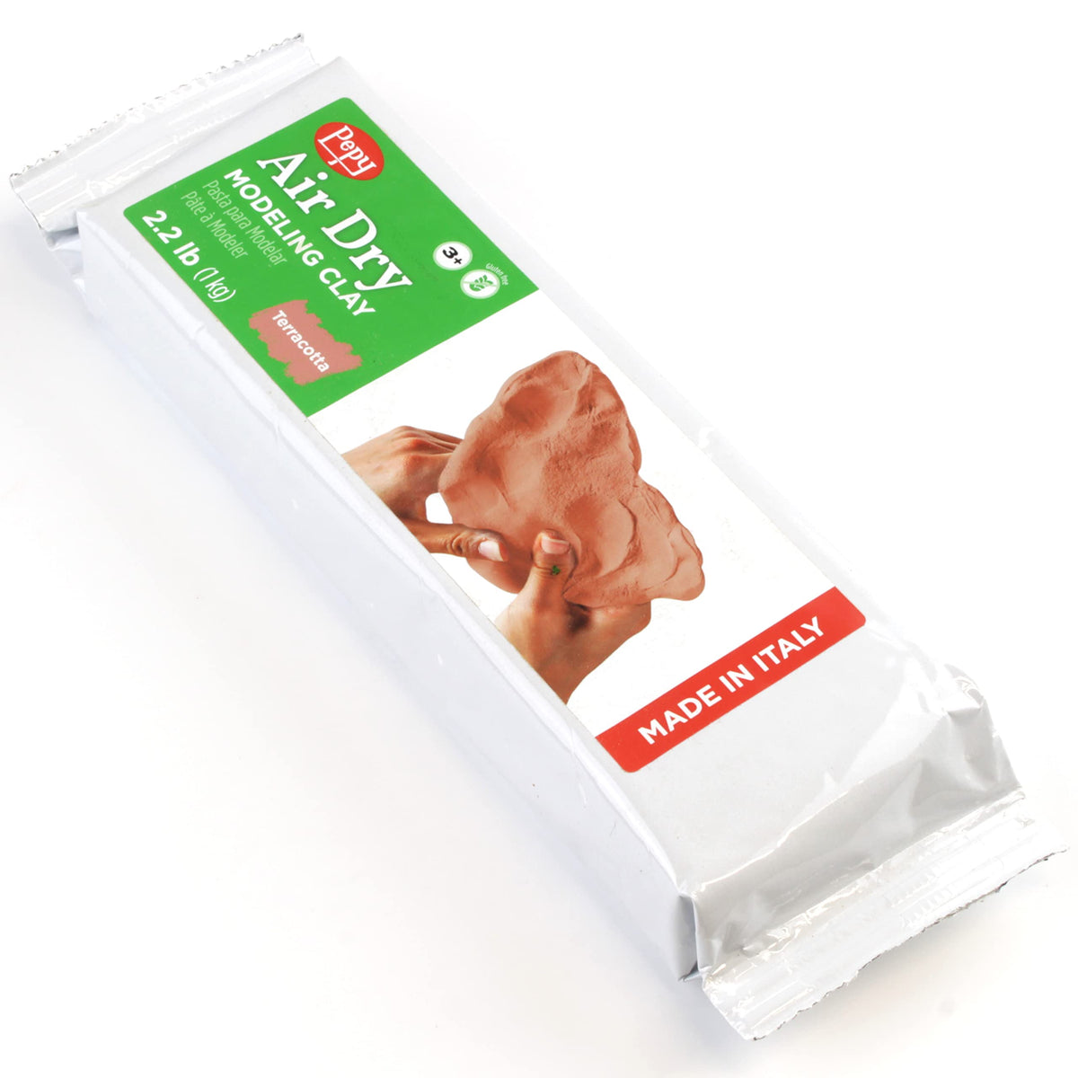 Pepy Premium European Air Dry Modeling Clay White 2.2 lb Bar, Easy to Use Air-Hardening Clay for Classroom and Montessori Sculpting and Crafts Projects