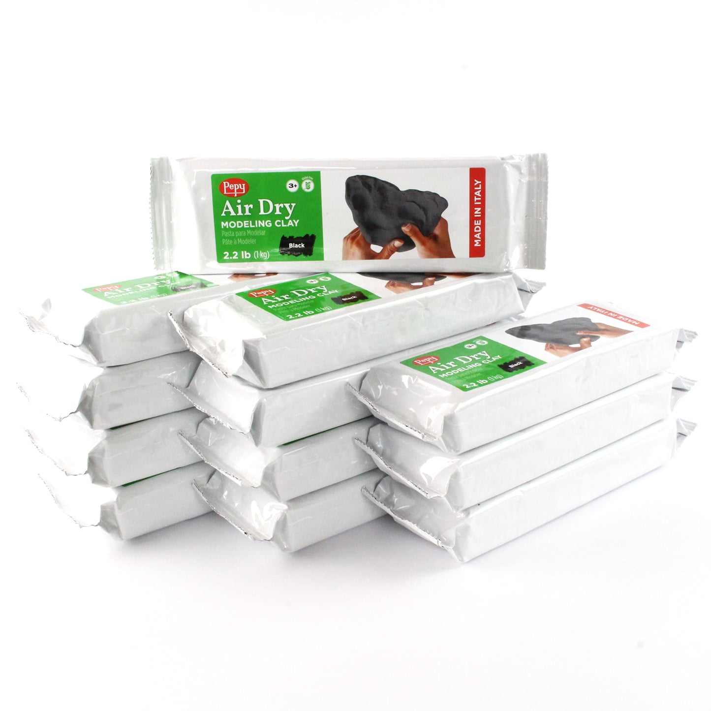 Pepy Premium European Air Dry Modeling Clay White 2.2 lb Bar, Easy to Use Air-Hardening Clay for Classroom and Montessori Sculpting and Crafts Projects