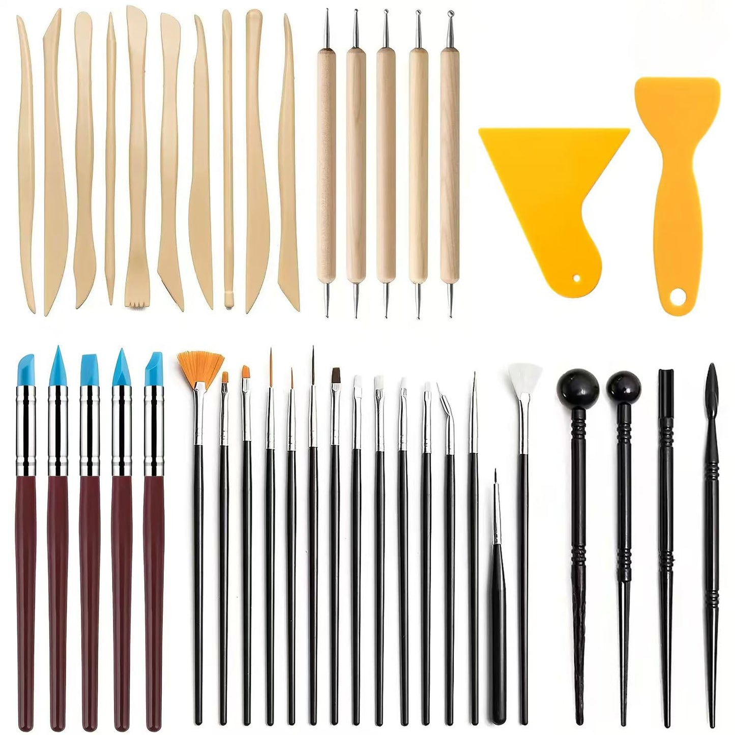 19 PCS Clay Sculpting Tools Set, Pink Air Dry Clay Tool, Polymer Clay Tool Kit, Dotting Tools, Dot Painting Tools, Clay Pottery Carving Tools for DIY Crafts Embossing Modeling