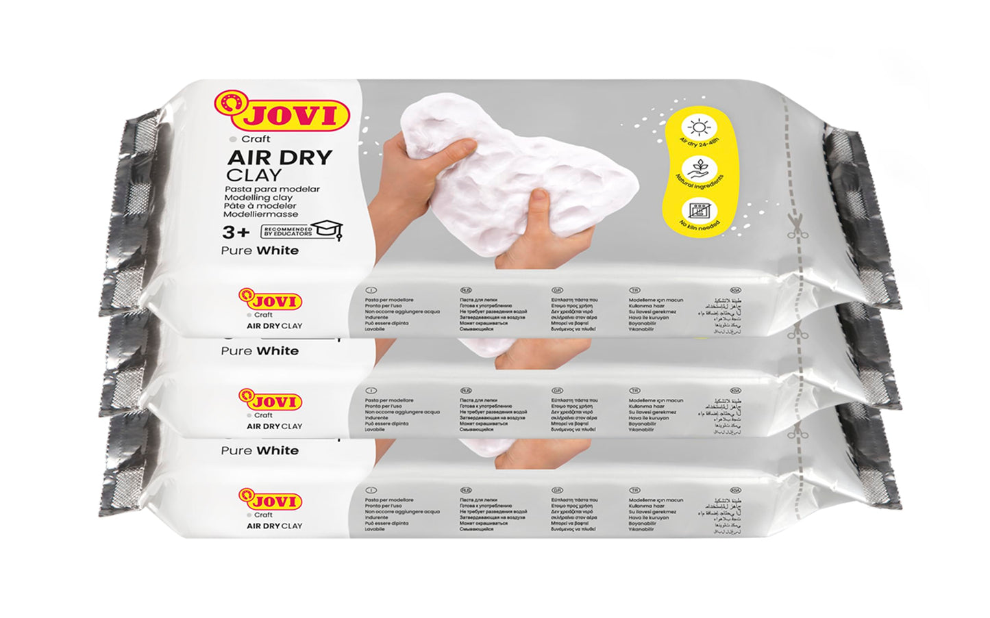 Jovi - Air Dry Clay, Set of 4 Units, 2.2lb Each, Total of 8.8lb, White