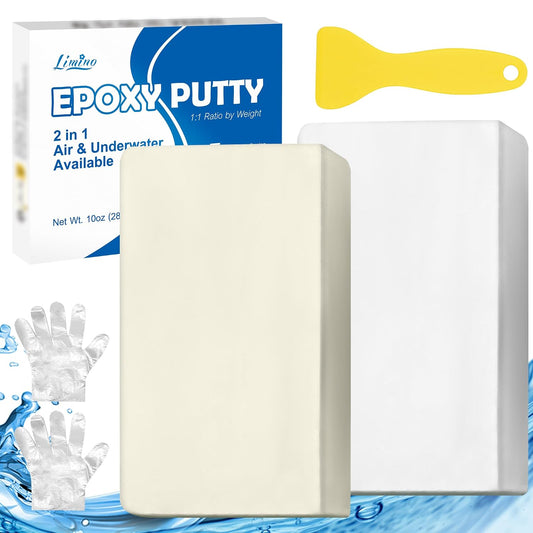 Epoxy Putty - 10oz Fast Repair Multipurpose Clay, Strong Adhesion Epoxy Filler Putty for Fixing Leaks, Cracks, Filling - 2 Part Epoxy Sculpt Clay for Bonding Metal, Tile, Ceramics, Plastic (White)