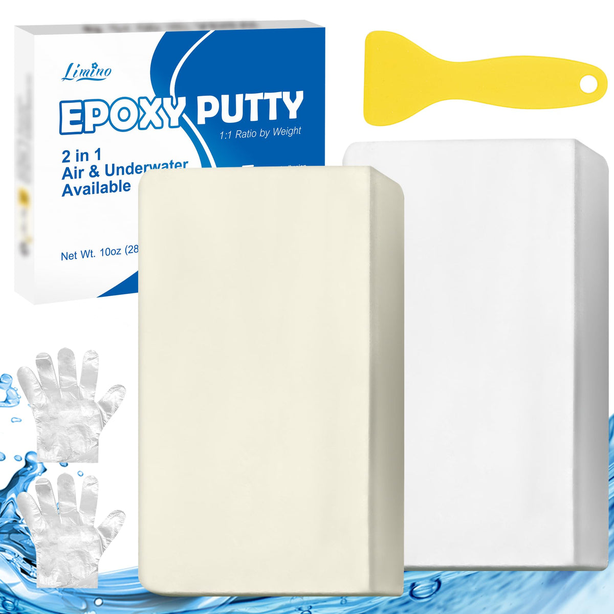 Epoxy Putty - 10oz Fast Repair Multipurpose Clay, Strong Adhesion Epoxy Filler Putty for Fixing Leaks, Cracks, Filling - 2 Part Epoxy Sculpt Clay for Bonding Metal, Tile, Ceramics, Plastic (White)