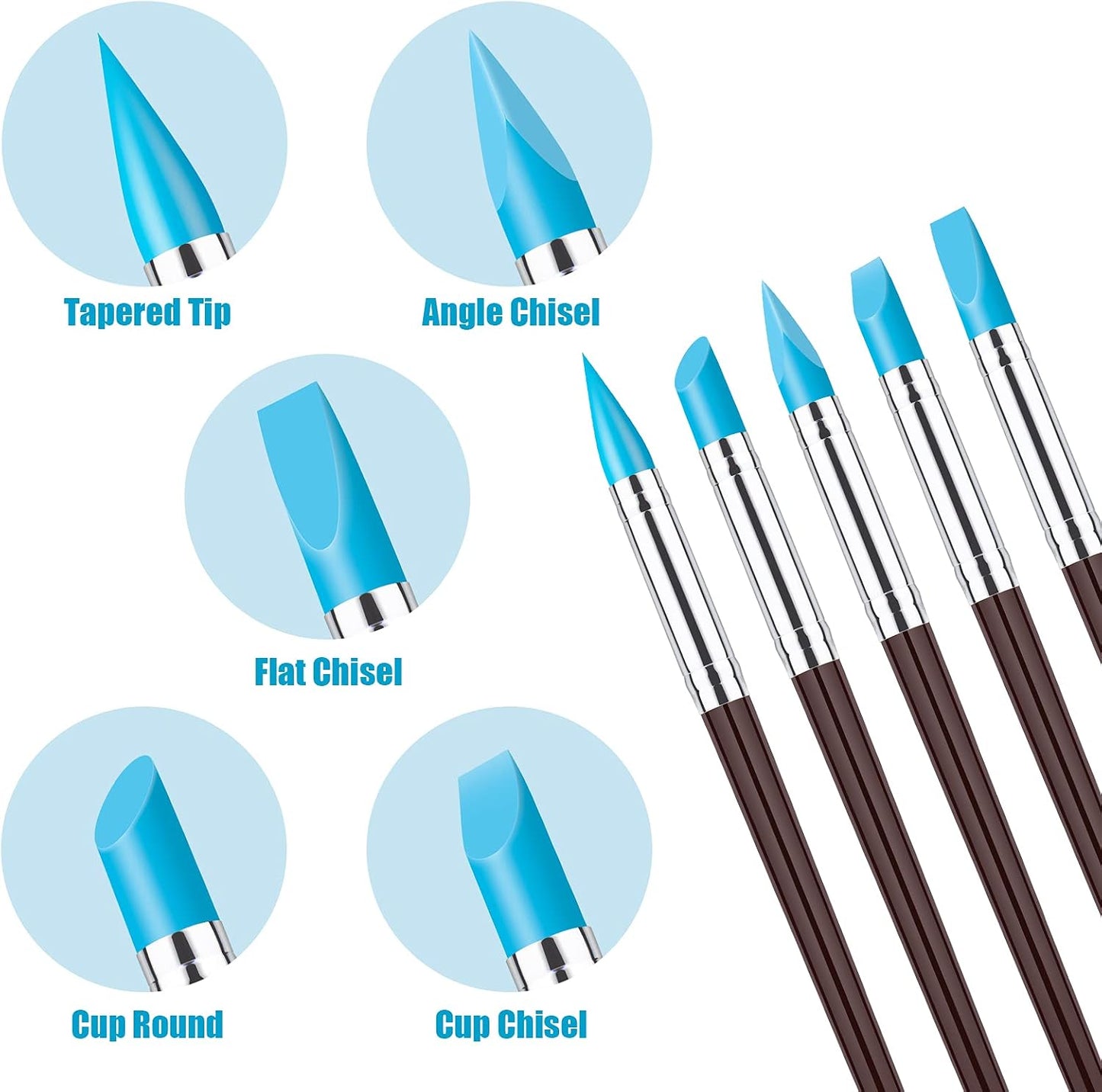 Clatoon 10Pcs Silicone Clay Sculpting Tool, Modeling Dotting Tool