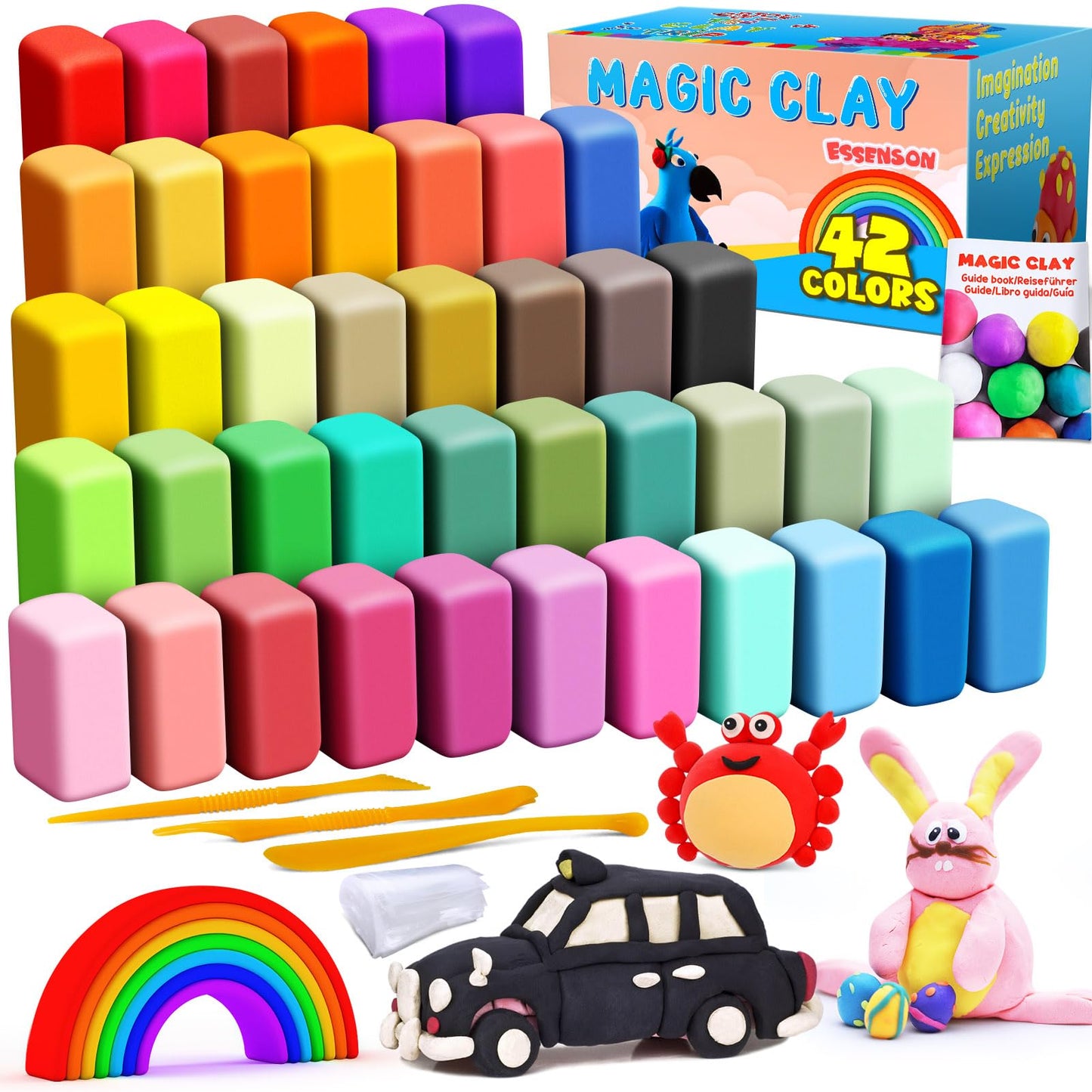 ESSENSON Air Dry Clay, 42 Colors, Modeling Clay for Kids