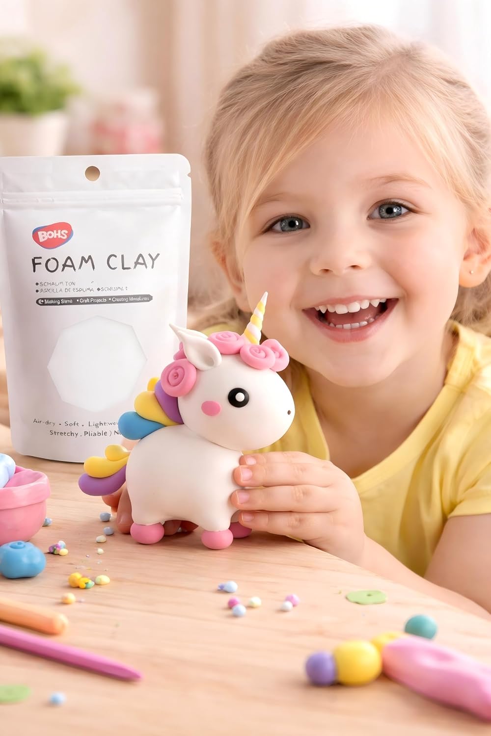BOHS Foam Clay, 12 Colors, Air Dry Modeling Clay, 2.65 lb
