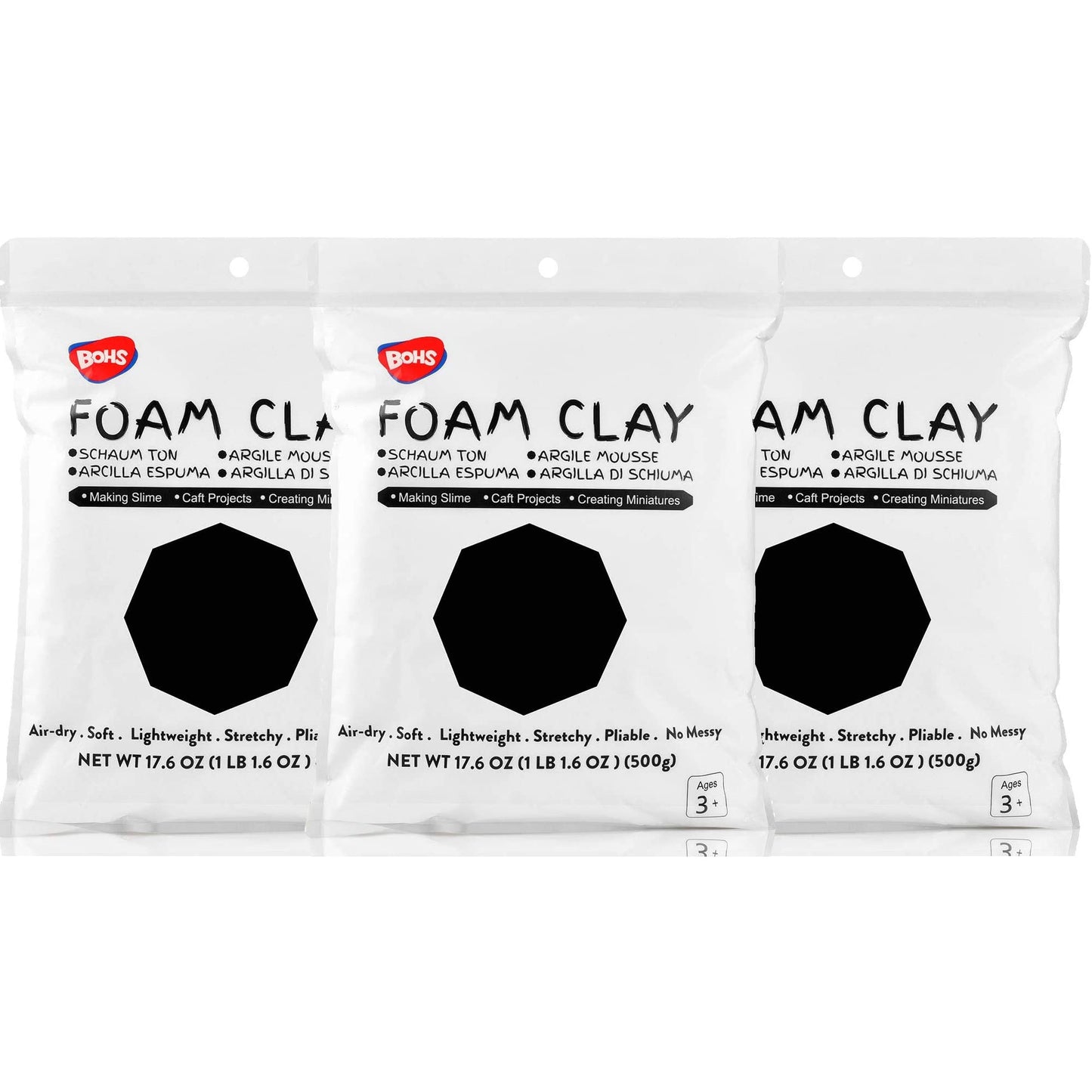 BOHS Foam Clay, White Air Dry Modeling Clay, 1.1 lb