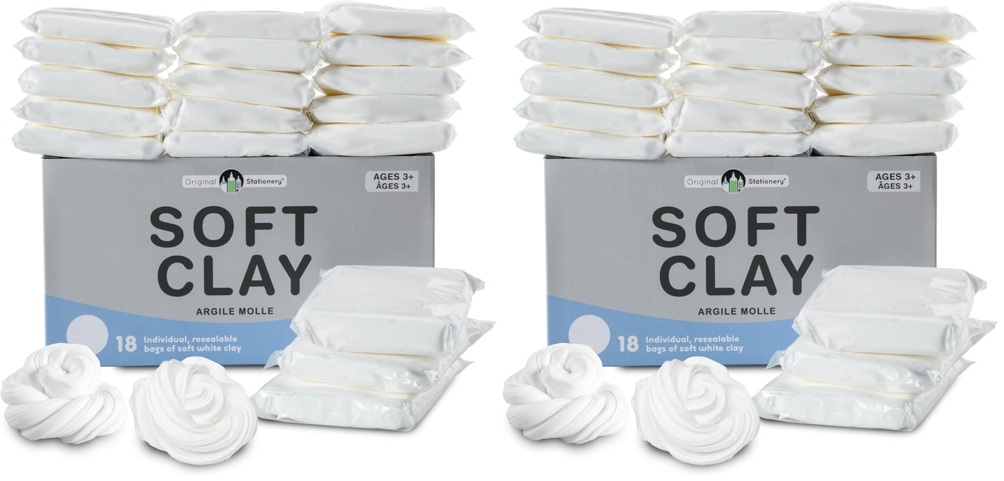 Original Stationery Soft Clay Modeling Compound - 4 lb (1.8 kg), White - Air Dry Cloud Dough & Butter Slime Clay for DIY Slime Kit, Arts & Crafts, Ages 7+ Kids Crafts