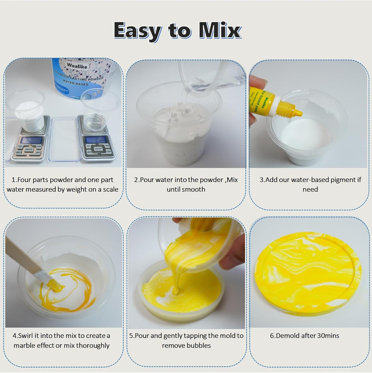 Eco Resin Ceramic Plaster 3000G with 6 Pigments,for DIY Craft