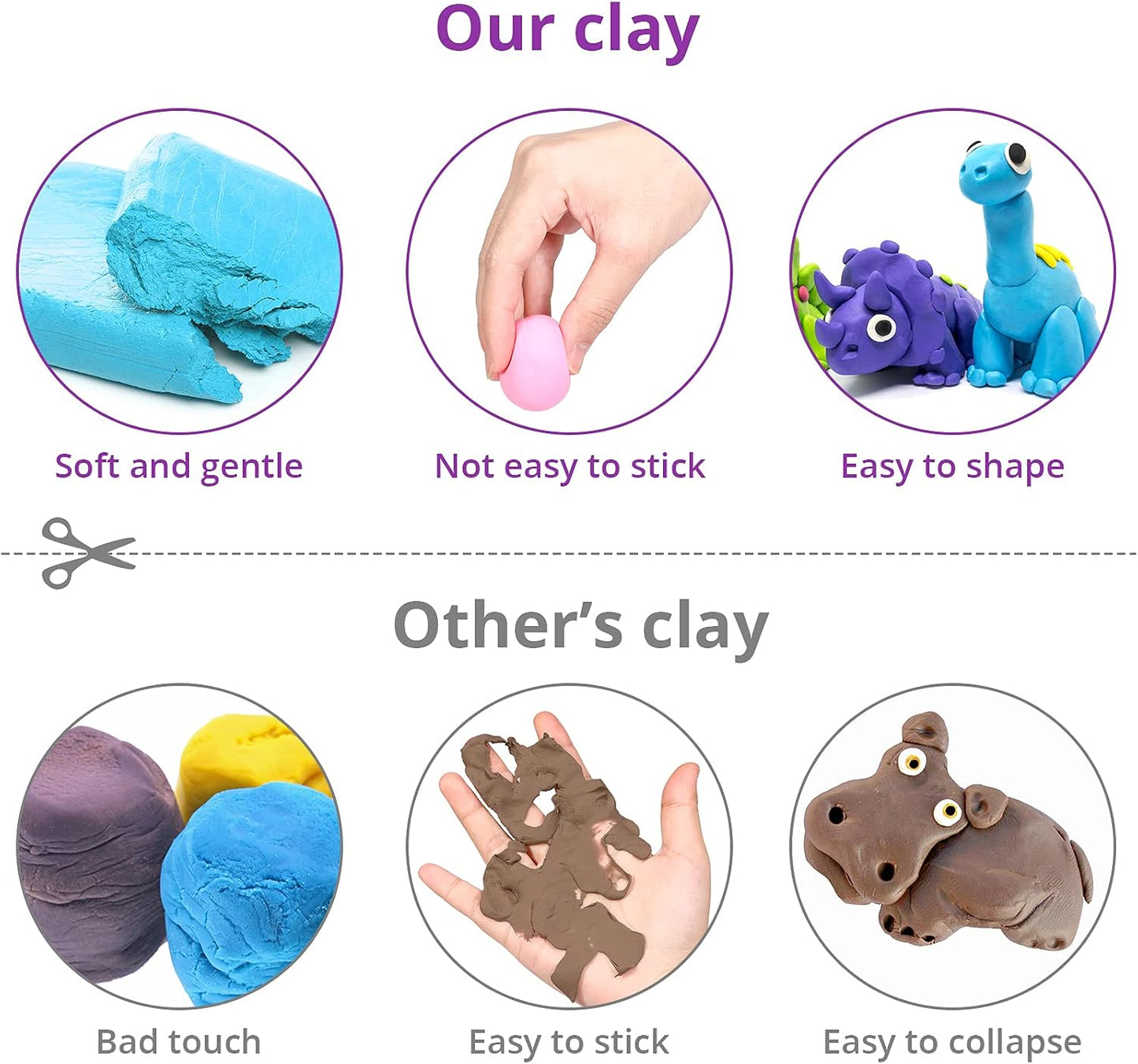 Air Dry Clay 24 Colors, Modeling Clay for Kids, DIY Molding Magic Clay, Toy Gifts for Age 3+ Years Old Boys Girls Kids