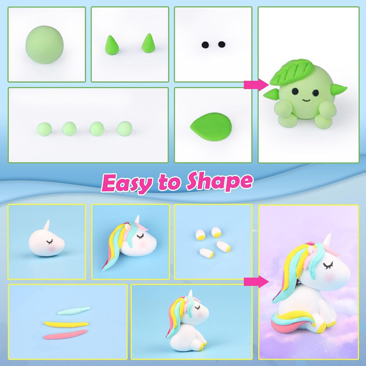 ESSENSON Air Dry Clay 210 Colors, Modeling Clay for Kids
