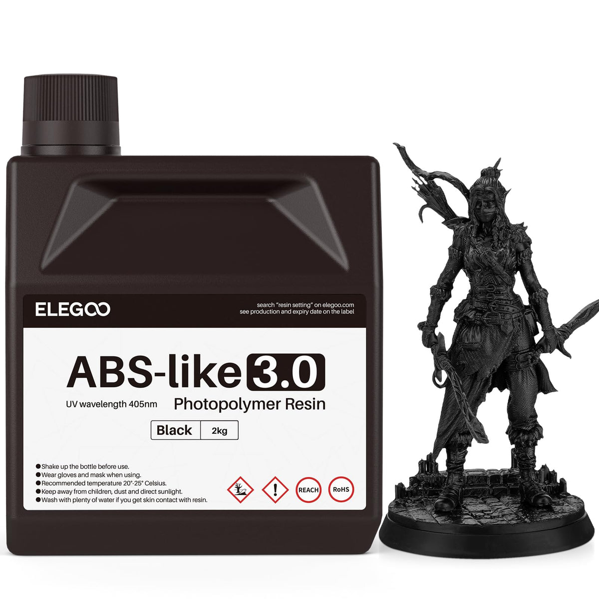 ELEGOO Upgraded ABS-Like 3D Printer 8k Resin 3.0, 405nm UV-Curing LCD Resin High Precision Fast Curing Non-Brittle Photopolymer Resin for LCD Printing Red Clay 2KG