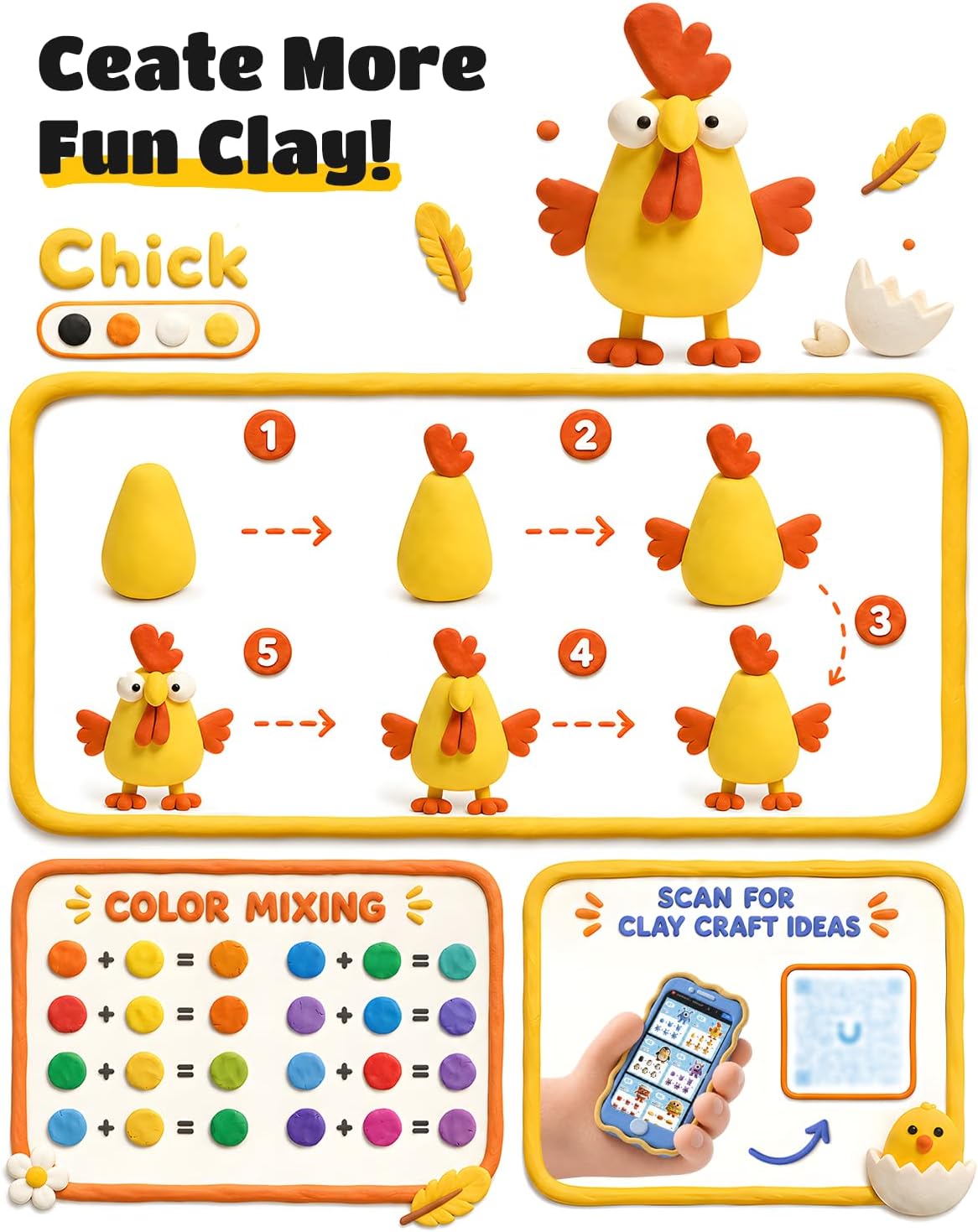 JUPITEARTH Air Dry Clay for Kids, 36 Colors Modeling Clay Kit