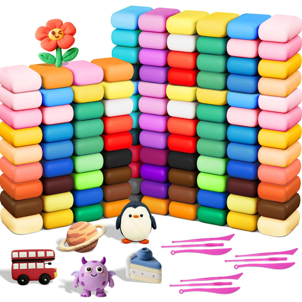36 PCs Air Dry Clay Kit for Kids Age 3-12 with 3 Sculpting Tools 36 Colors