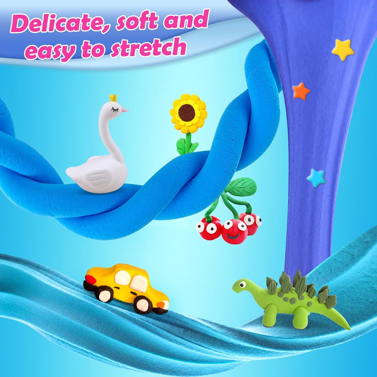 ESSENSON Air Dry Clay 60 Colors, Modeling Clay for Kids