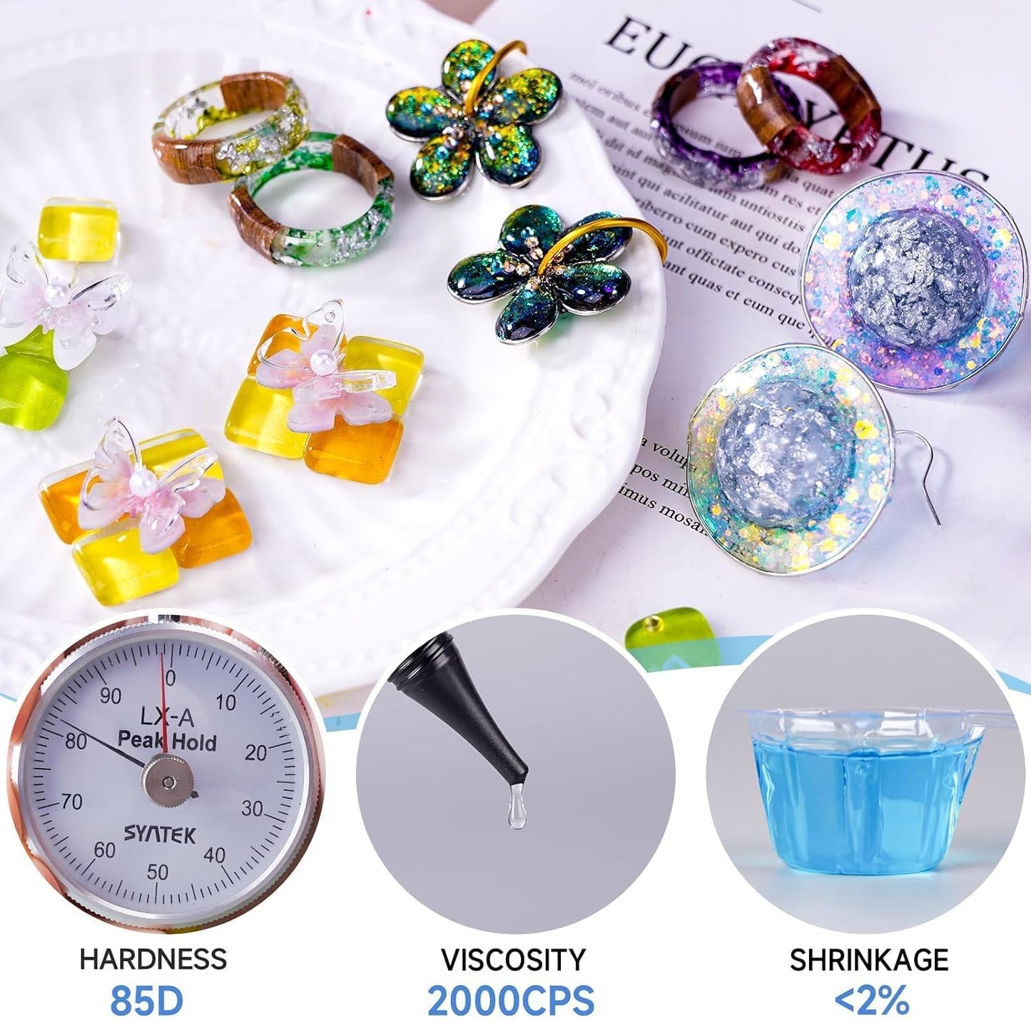 LET'S RESIN UV Resin, 300g Hard Resin Kit for Craft, Casting, Silicone Mold
