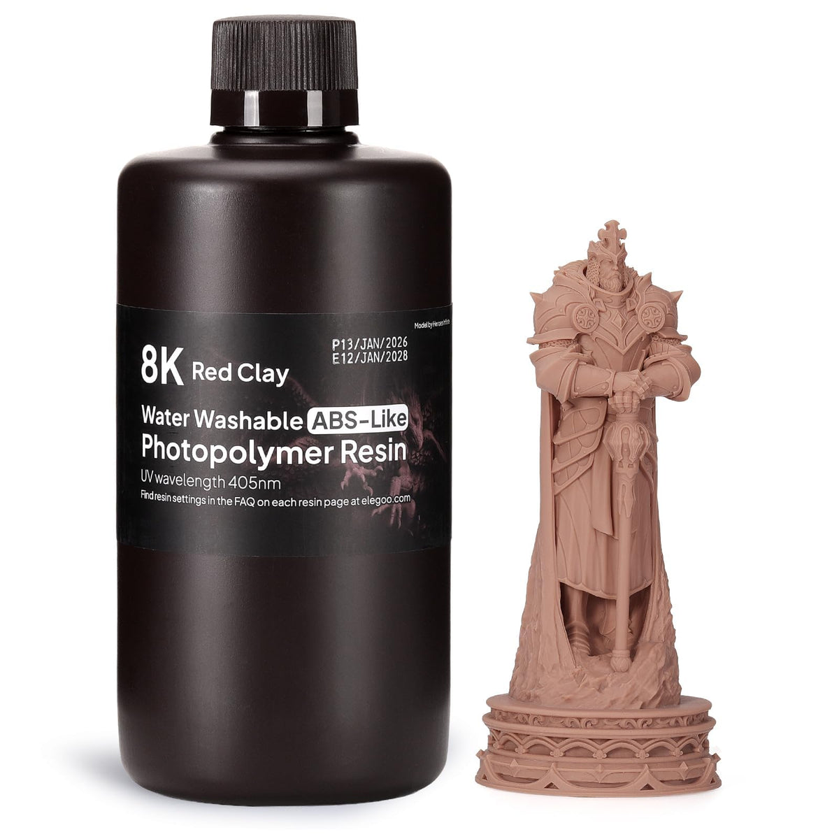 ELEGOO 8K Water Washable ABS-Like Resin Red Clay 2000g