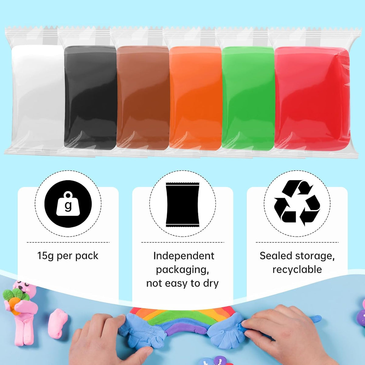 Air Dry Clay, 12 Packs Red Molding Clay, Soft Modeling Clay for Kids, Age 3-12, Air Dry Clay for Adults, Light Weight Air Dry Clay, Perfect Clay for Crafts, Gift for Children and Artists