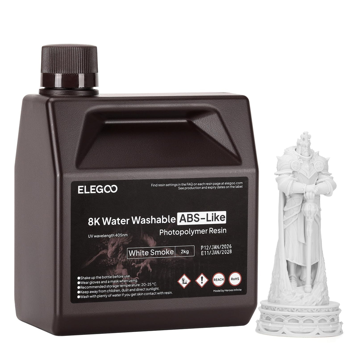 ELEGOO 8K Water Washable ABS-Like Resin Red Clay 2000g