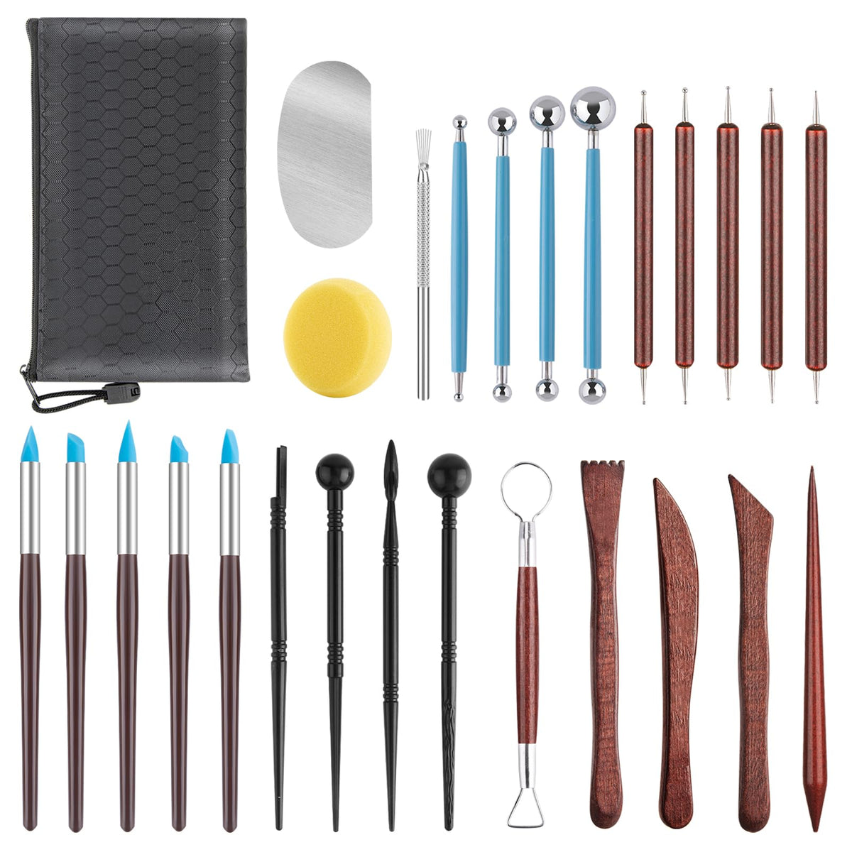 48PCS Pottery Tools Kit for Sculpting, Clay Carving Tools, Ceramic Tools for Polymer Clay, Modeling, Trimming, Molding, Shaping, Pottery Kiln, Arts Crafts Supplies, Adults, Students, Beginners, Pros