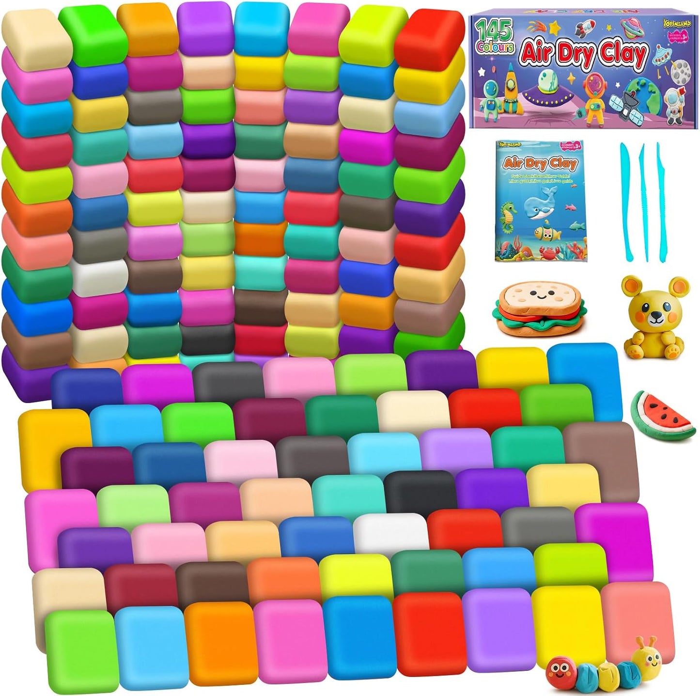 Air Dry Clay 145 Colors, Modeling Clay for Kids, DIY Molding Toy with Tools