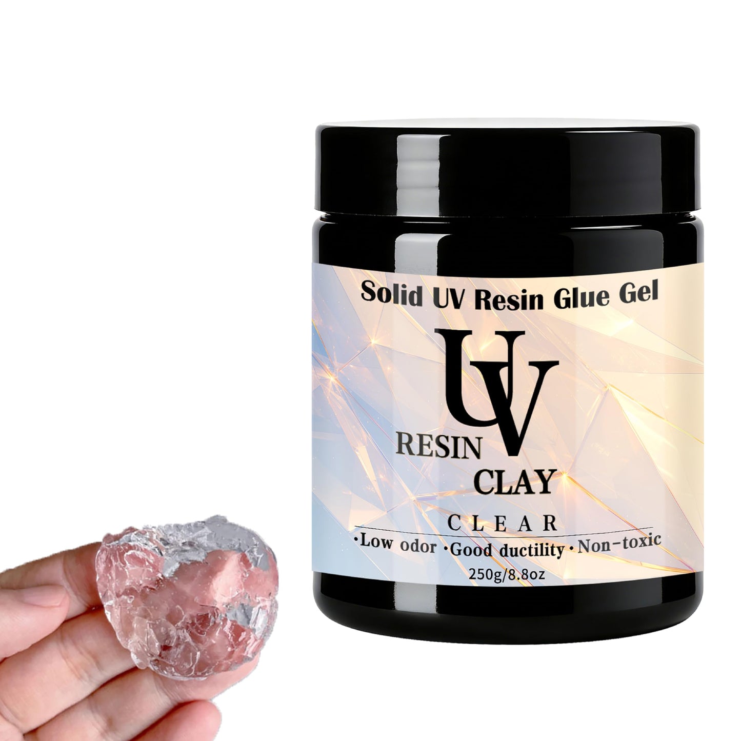 UV Clay Clear Polymer Resin for 3D Crafts, DIY Jewelry Making, Silicone Molds, UV Curing, Crystal Clear Casting, Miniature Art, and Handmade Resin Projects (3.5oz)