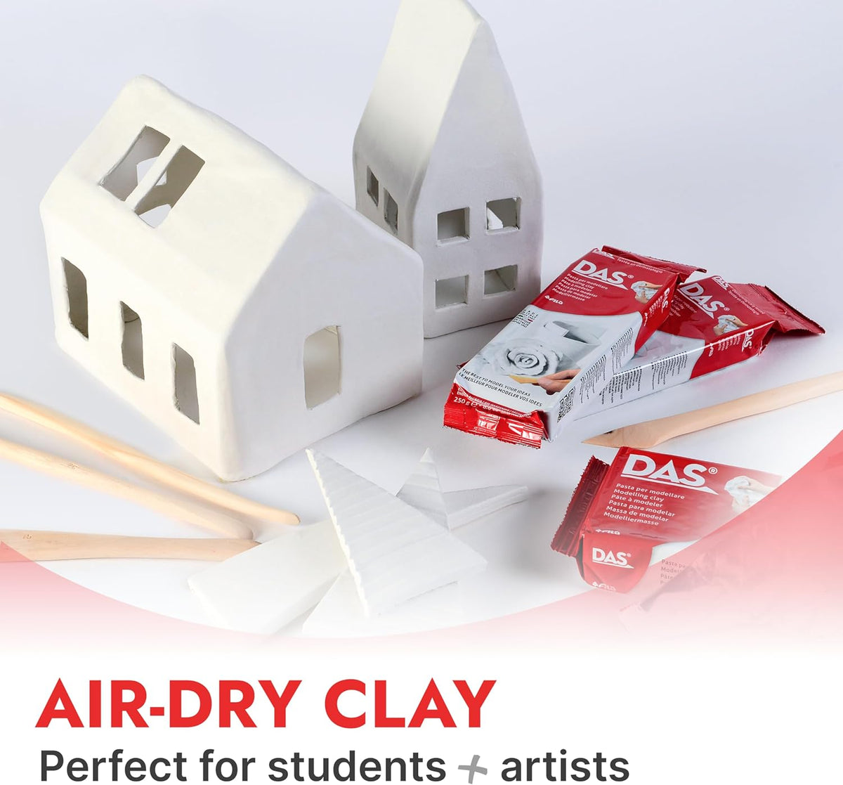 DAS Modeling Clay Air Hardening, White, 2.2lb, 6 Pack, 1 Count