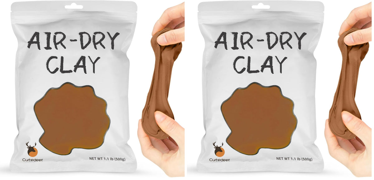 Cutedeer White Air Dry Clay, 1.1lb Foam Modeling Clay, Soft Squishy Molding for Kids Adults, Arts & Crafts Project Slime Supplies(1.1lb - 1 Pack, White)