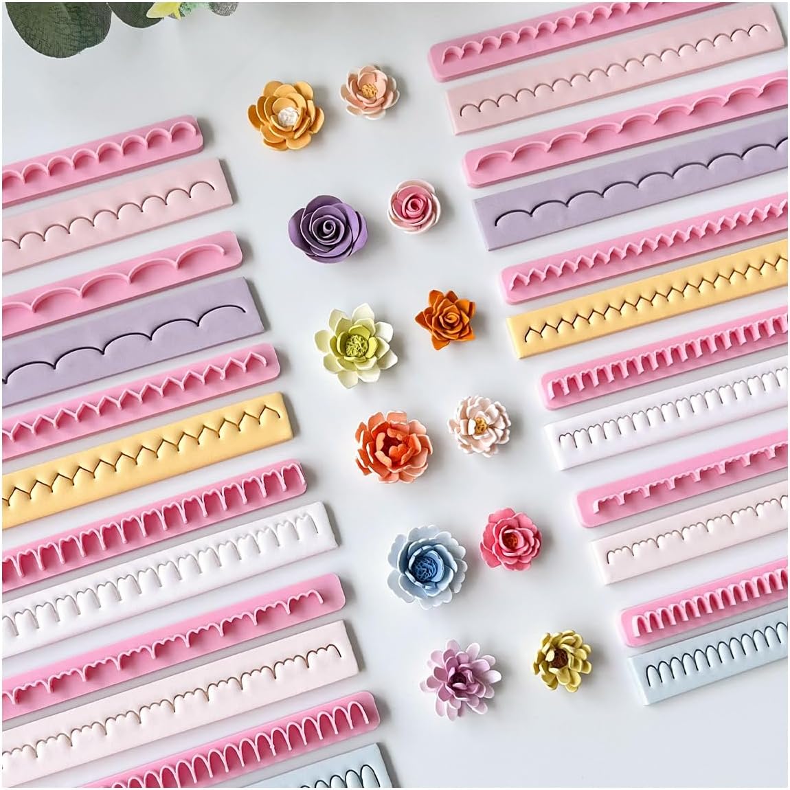 Keoker Polymer Clay Flower Petal Line Cutter, Shape Polymer Clay Cutters to Make 3D Flowers, Polymer Clay Petal Tool