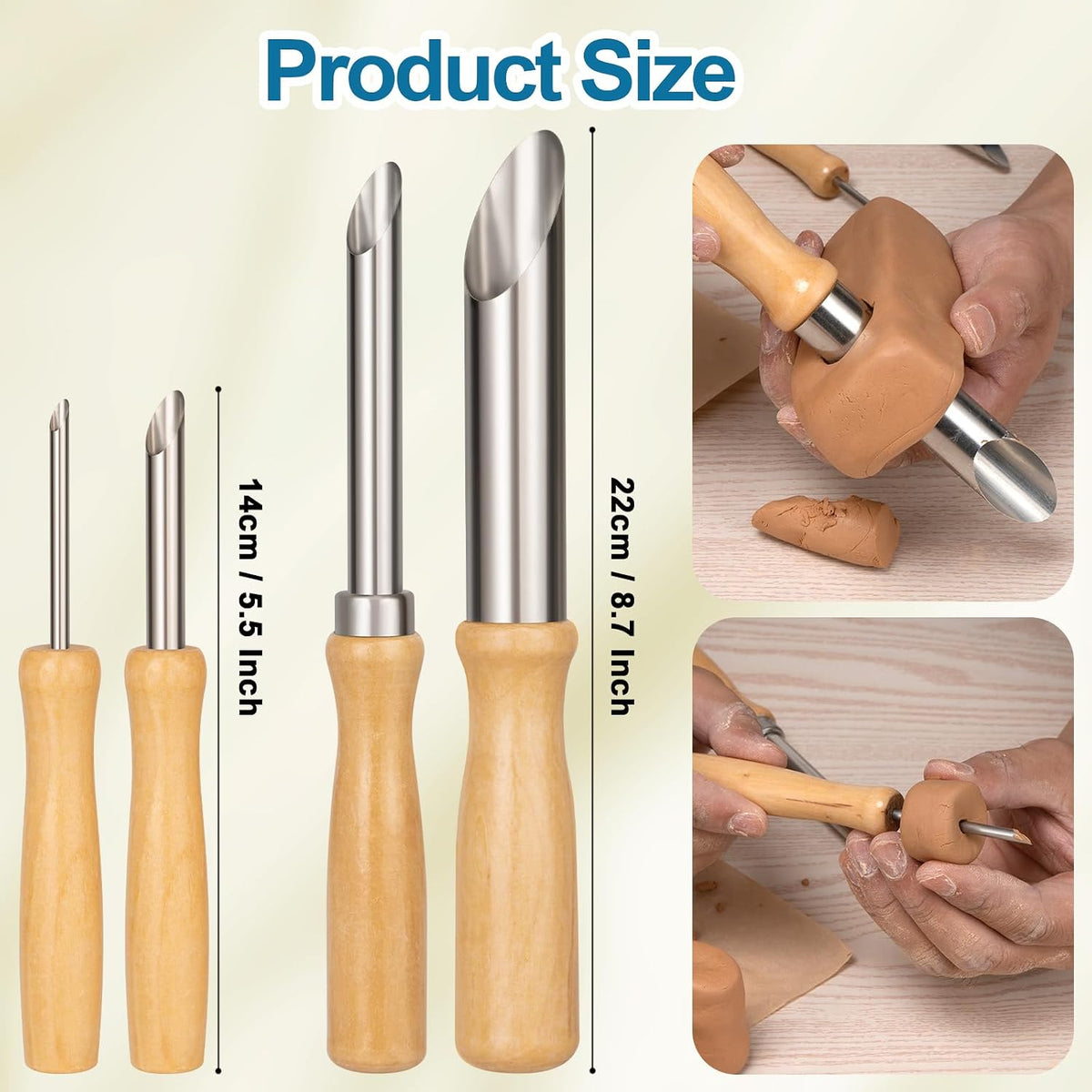 Amrules 4 Pcs Clay Hole Cutters Sculpting Tools Set for Pottery