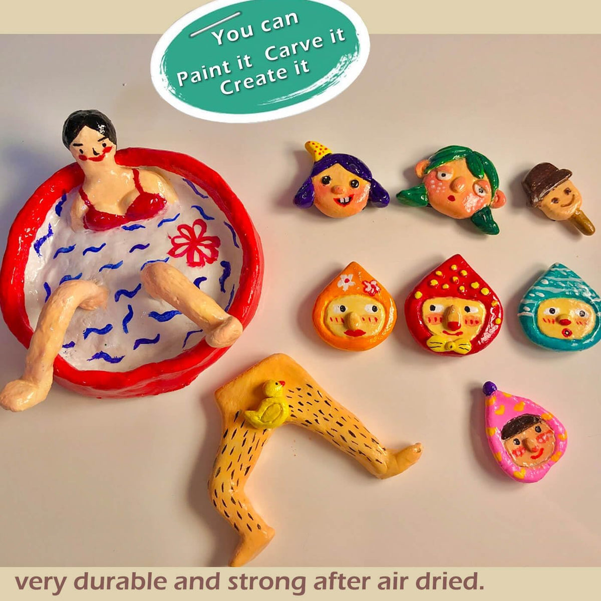 ReArt Air Dry Modeling Clay 3.3LBS, for Sculpting, Wheel Throwing, Hand Building, All-Purpose Modeling Clay (White)
