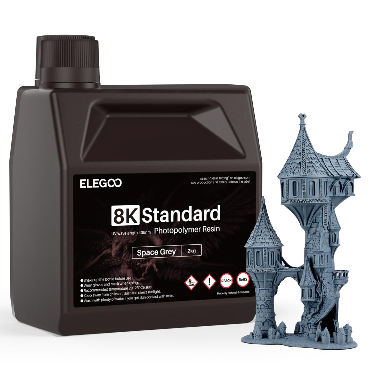 ELEGOO 8K Standard Photopolymer 3D Printer Resin Red Clay 1000g
